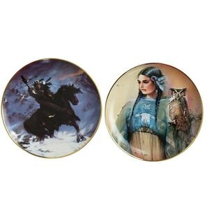 2 Franklin Mint Collector's Plates Princess of Wisdom & Spirit of the West Wind